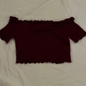 Cute elastic top! Perfect condition. Super cropped. Dark purple.